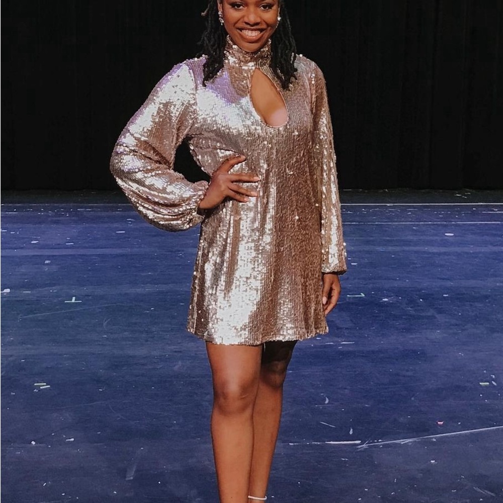 Elegant Rose Gold Sequin Dress